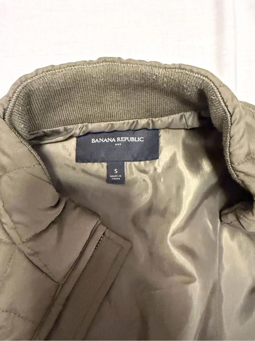 Banana Republic Quilted Vest - Olive Green
